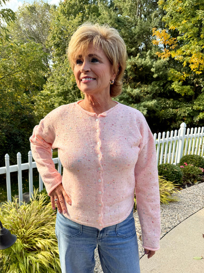 Funfetti Pink Button-Down Cardigan
