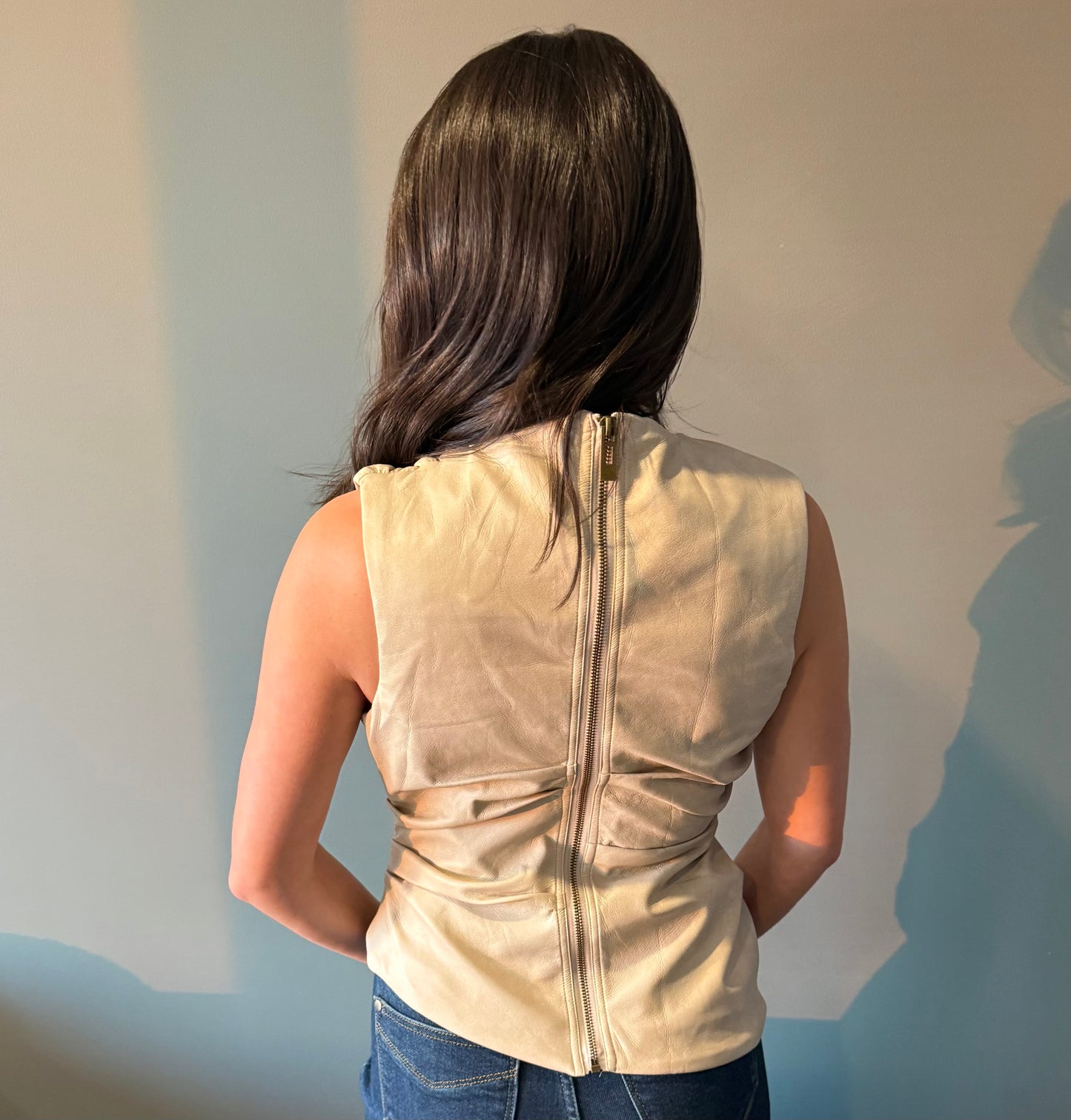 Asymmetrical Leather Top