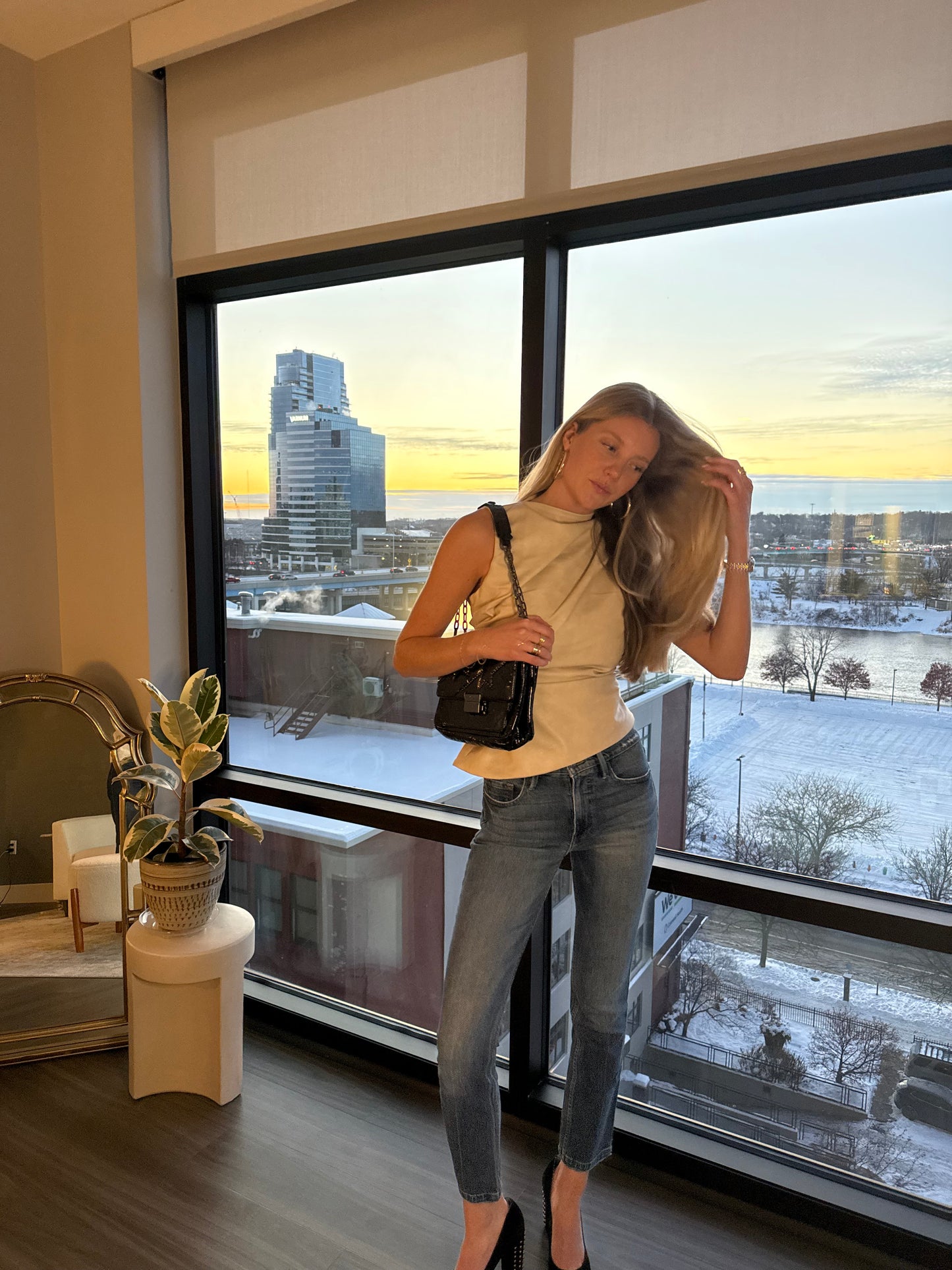 Asymmetrical Leather Top