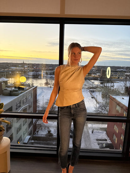 Asymmetrical Leather Top