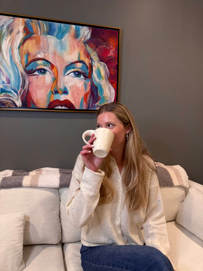 Funfetti Cream Button-Down Cardigan