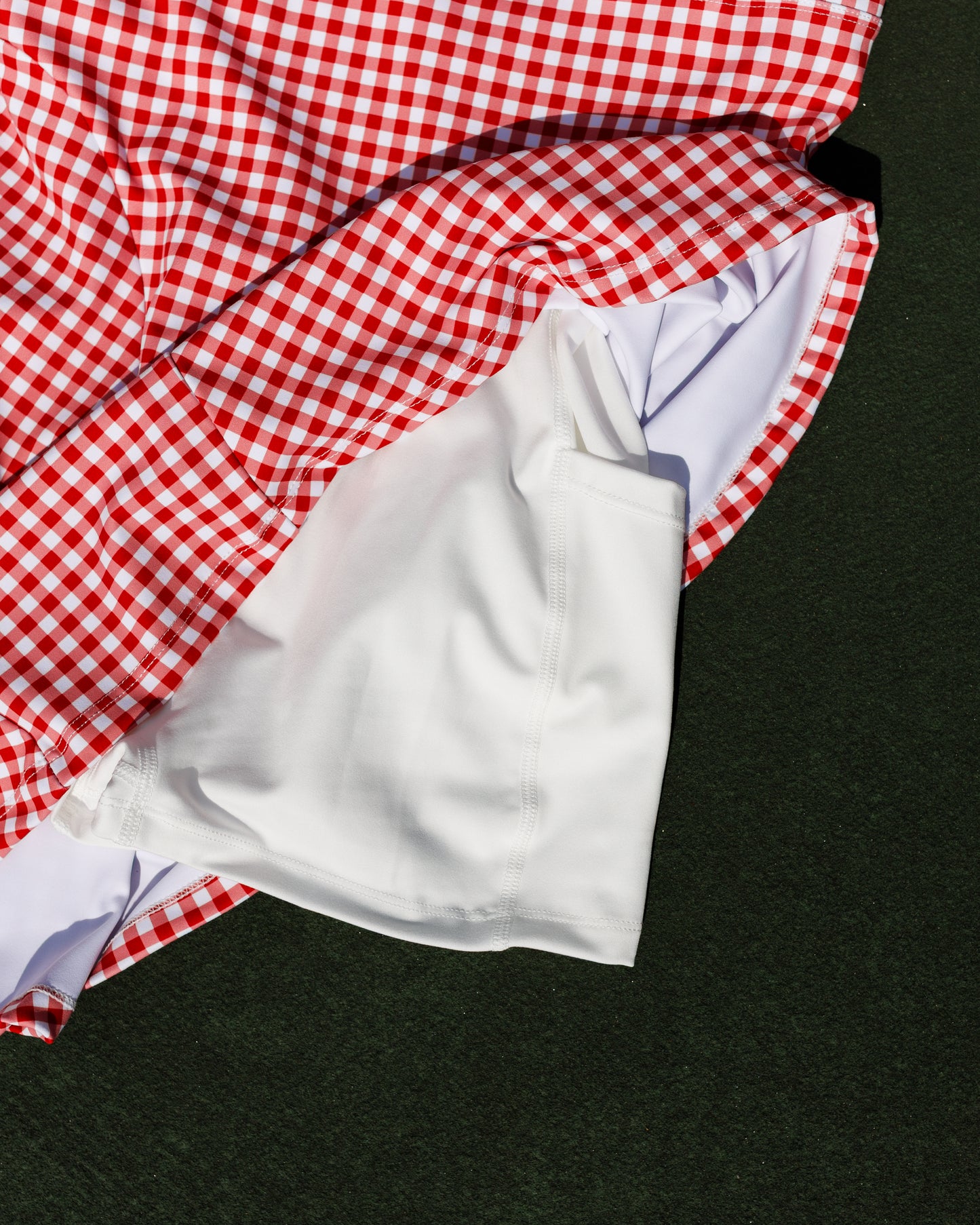 Layered Athletic Dress – Red Gingham