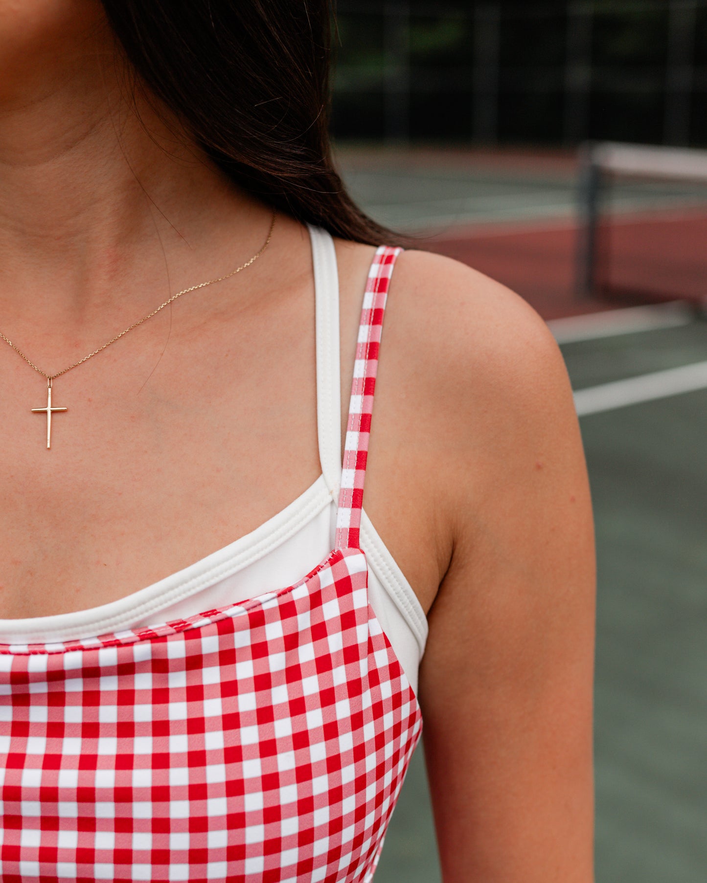 Layered Athletic Dress – Red Gingham